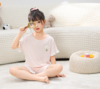 【7.5折新品特惠】【秀黛】女童圆领软萌短袖套装混纺轻盈透气撞色花边田园小淑女儿童睡衣家居服W2440003T【门店同款】 商品缩略图3