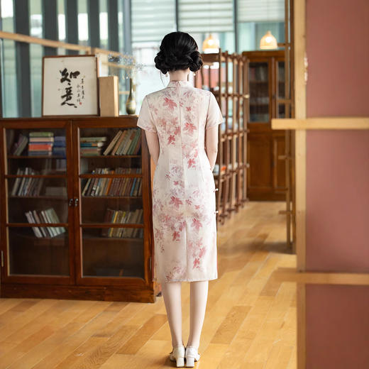 小个子旗袍年轻款少女新款日常连衣裙粉色新中式温柔风旗袍341-1 商品图3