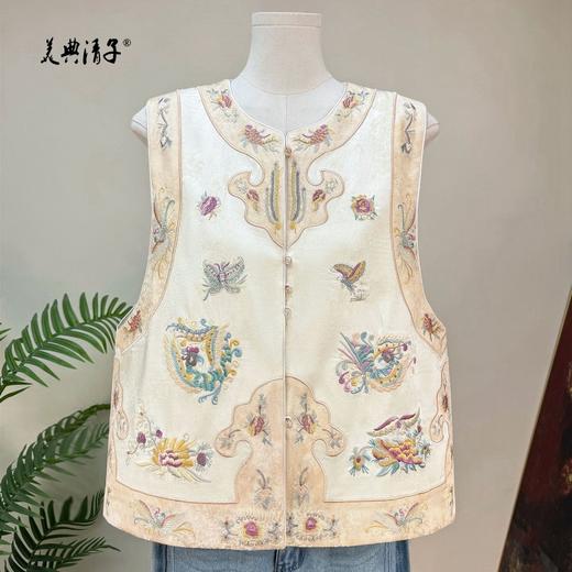 新中式重工刺绣圆领单排扣马甲 商品图2