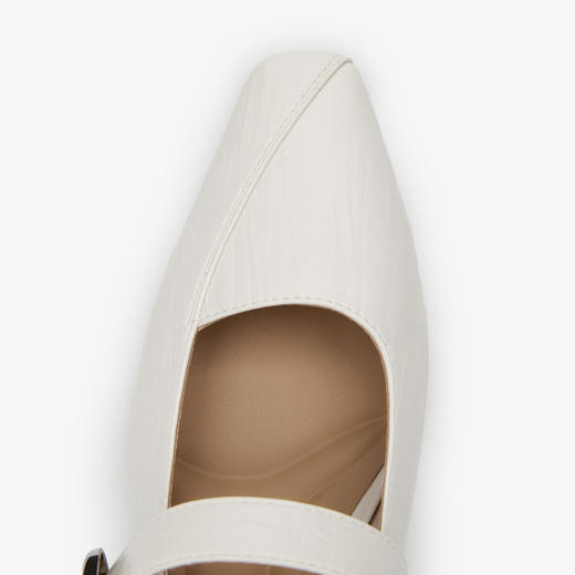 西遇一字带粗跟浅口单鞋2026春季新款法式复古通勤方头玛丽珍鞋女V0566334 商品图5