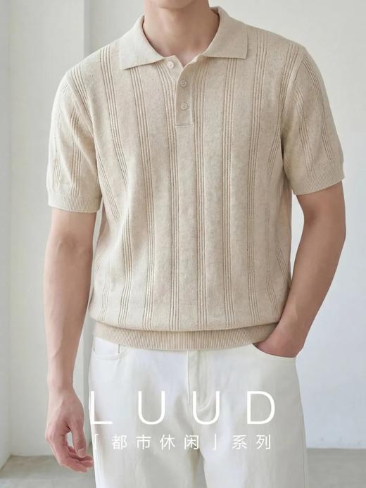 莱赛尔 亚麻 老钱风提花肌理坑条 通勤轻熟风 polo针织衫 商品图3