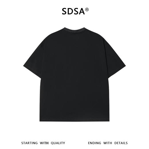 SDSA男装2026新款轻奢韩系简约拼接撞色领口设计圆领短袖T恤百搭 商品图4