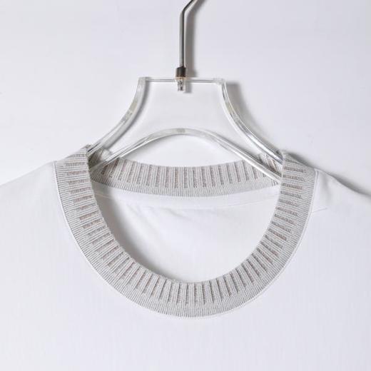 SDSA男装2026新款轻奢韩系简约拼接撞色领口设计圆领短袖T恤百搭 商品图1