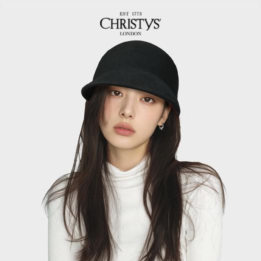 【新品】Christys'百年皇室品牌 羊毛兔毛马术帽方圆顶-摩登黑 商品图1