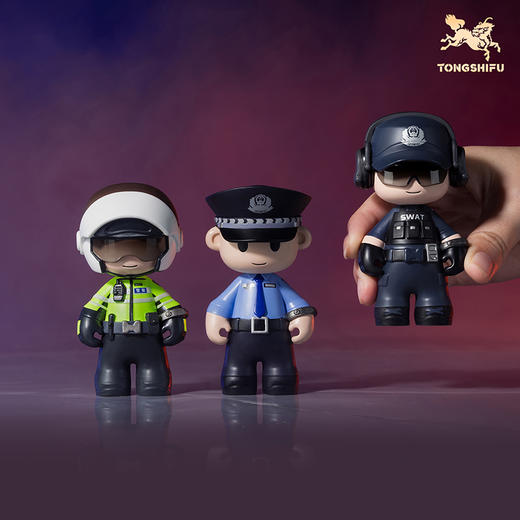 铜师傅《长安卫萌警系列》工位办公桌创意摆件 潮玩手办铜摆件 商品图4
