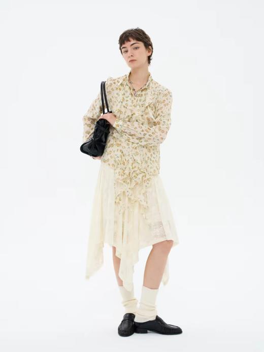 local tag/lt26ssk10/春日切片 花边装饰衬衫 波浪荷叶领花边宽松衬衫 商品图3