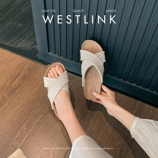 西遇厚底凉拖鞋女2026夏季新款绝美时尚度假一字拖鞋勃肯鞋半拖鞋V0066413 商品图2