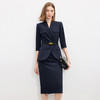 IWY/工装通勤藏蓝色职业套装女七分袖职场办公商务工装藏青色套装套裙CS2340 商品缩略图1