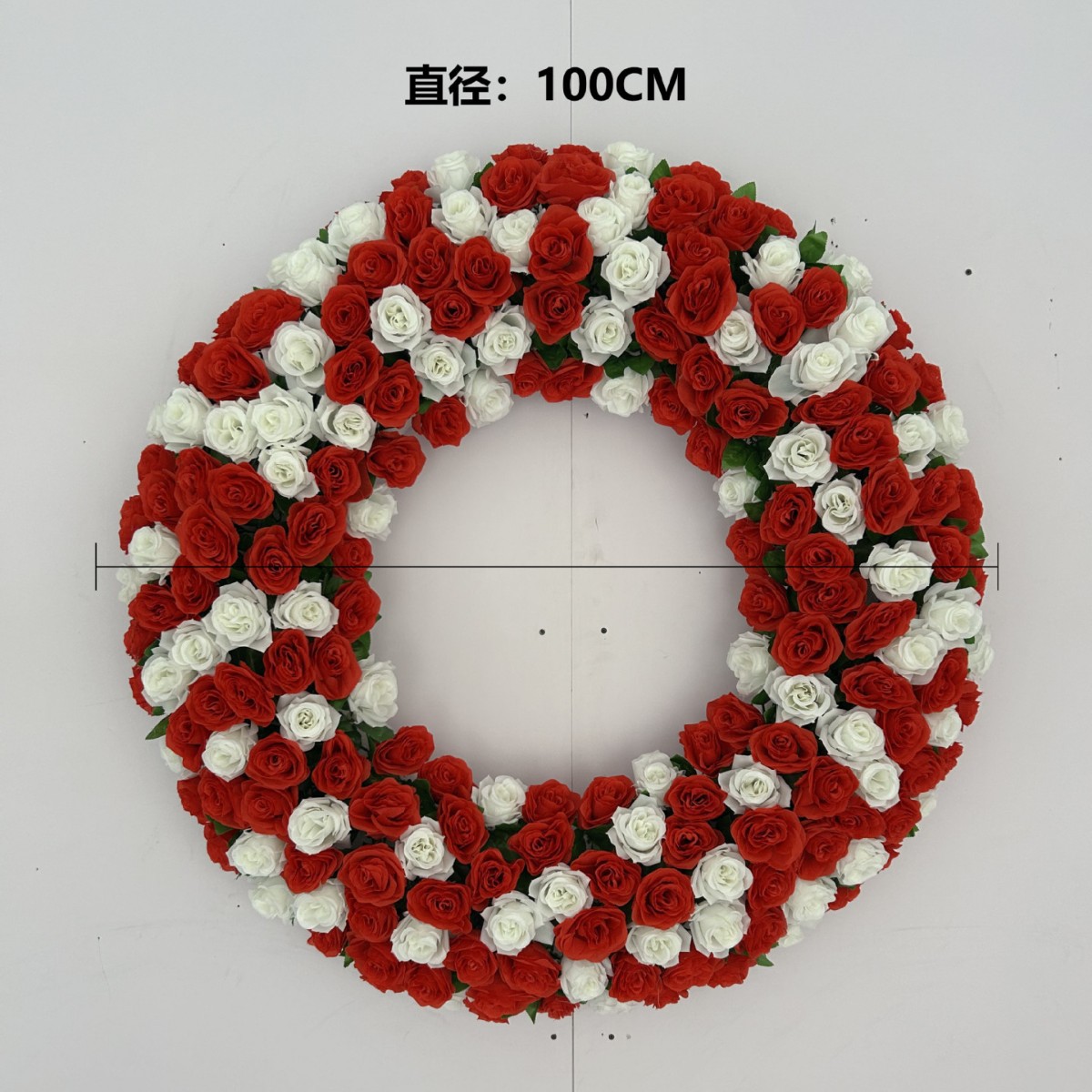 白事殡葬花圈仿真菊花祭祀花圈殡仪馆追悼会用品款式1