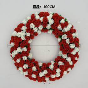 白事殡葬花圈仿真菊花祭祀花圈殡仪馆追悼会用品款式1