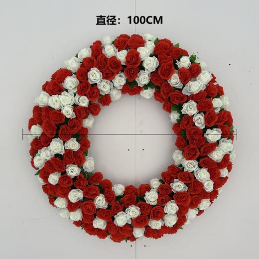 白事殡葬花圈仿真菊花祭祀花圈殡仪馆追悼会用品款式1 商品图0