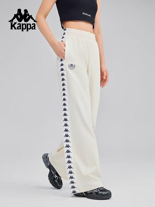 XY/Kappa卡帕背靠背运动裤女秋冬新款串标直筒裤复古休闲裤宽松卫裤 商品图0