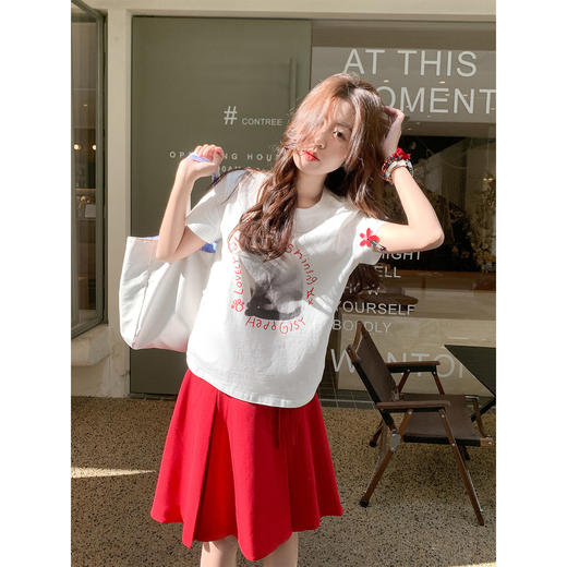 <曾小咸推荐>4.10现货秒杀 ！微信超特价！韩系猫咪印花t恤 日常129.99 立减70 秒杀59.99！！ 商品图2