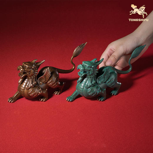 铜师傅《貔貅迎财》中式家居办公室铜摆件 乔迁新居开业装饰礼品 商品图5