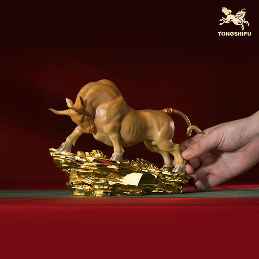 铜师傅《力耕千金》牛吉祥物客厅办公室 招财开业工艺品铜摆件 商品图5