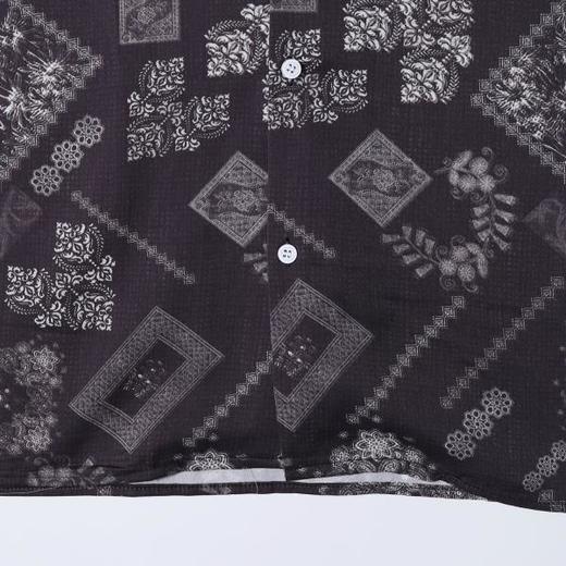 SDSA男装2026新款高贵轻奢复古佩斯利印花衬衫古巴领宽松短袖 商品图3