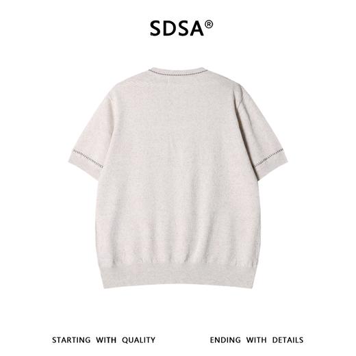 SDSA男装2026新款高贵轻奢波浪纹提花亨利领宽松针织短袖 商品图4