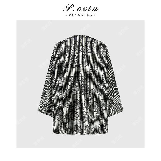 PanYiXiu/潘依绣【格间花影】天丝人丝立体刺绣高级感圆领衬衫 W-63827 商品图1