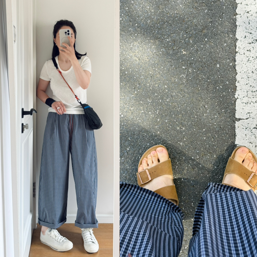 26夯货！夏+薄款｜撞色抽绳松紧腰格纹 茧型裤【包邮+三天无理由退换】