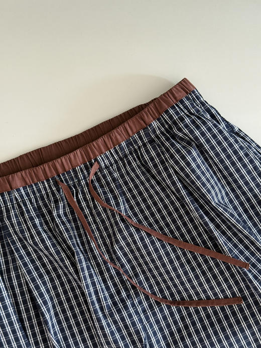 26夯货！夏+薄款｜撞色抽绳松紧腰格纹 茧型裤【包邮+三天无理由退换】 商品图13