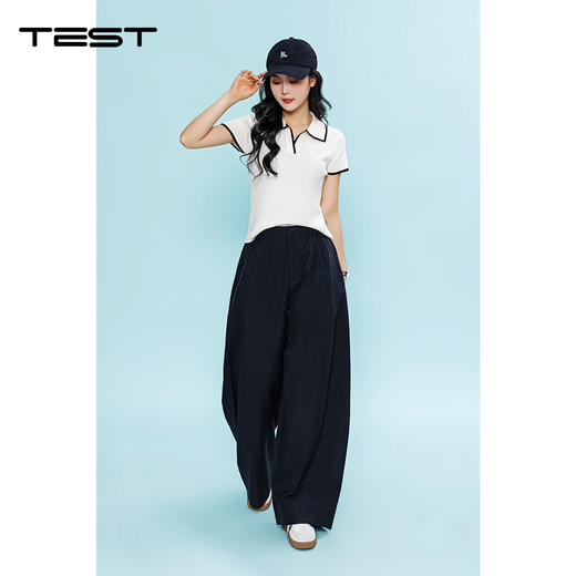 夏上新海盐系Polo领针织T恤减龄百搭休闲风针织衫1262021 商品图1