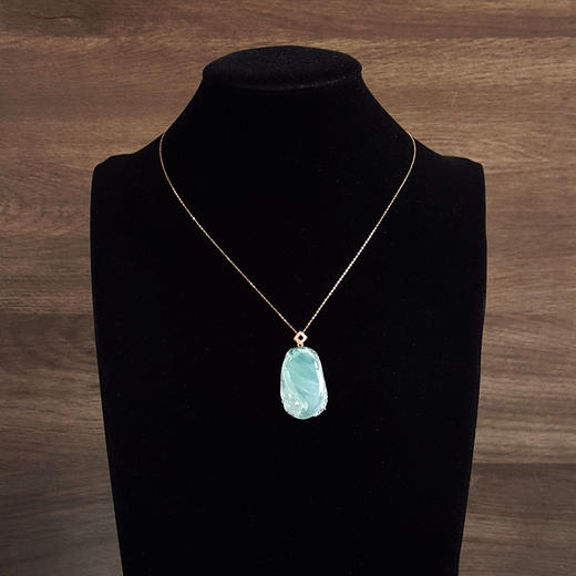 【天然正品】A货翡翠AU750玫瑰金镶钻镶天然细腻冰种如意（万事如意）翡翠吊坠项链41.4*22.3*6.8MM（皆取最大值）090326TJ30 商品图9