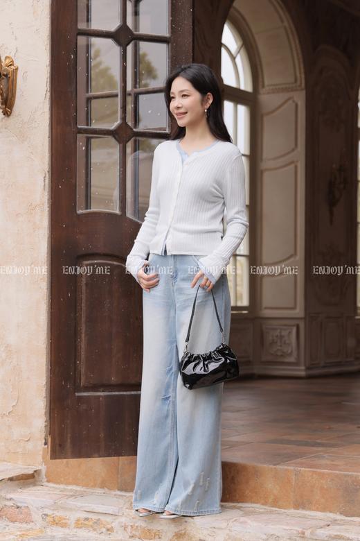 【门店同款】ENJOY夏季破洞水洗蓝阔腿裤 170694261 商品图1