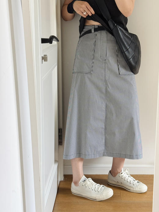 26夏薄-显瘦高腰-北*面千鸟格半裙【包邮+三天无理由退换】 商品图7
