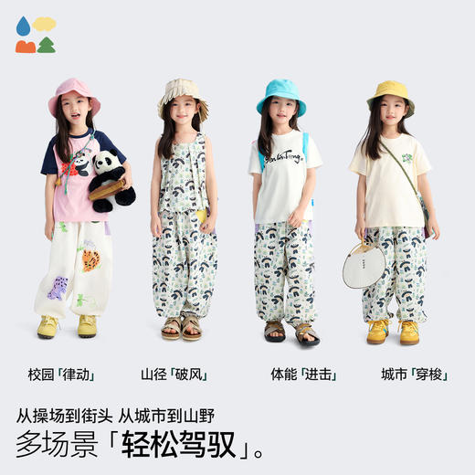 【儿童满印气球裤】森林棠26夏款褶皱布超轻宽松透气小童卡通印花阔腿裤42662255 商品图2