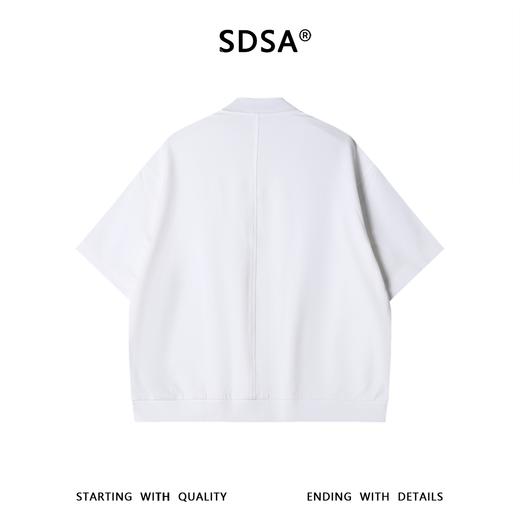 SDSA男装2026新款高贵轻奢立领双口袋短袖开衫衬衫宽松休闲上衣 商品图4