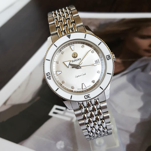 【95新】RADO 雷达R32500708自动机械机芯日期显示37MM（女款）库克船长系列精钢260326NJS08 商品图2