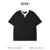 SDSA男装2026新款轻奢简约撞色拼接竖纹圆领短袖T恤百搭宽松上衣 商品缩略图0