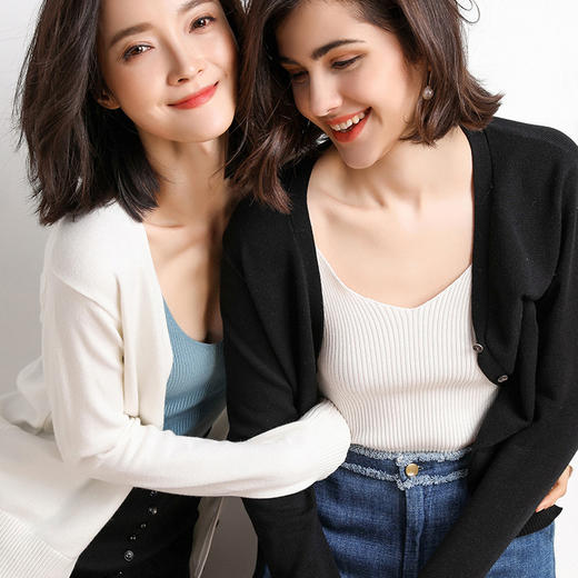 【实付89元到手2件！！加入购物车2件结算自动满减 拍一件不发货！！】PSQUEEN 基础V领针织衫 春季焕然一新 时尚百搭 柔软舒适 12色可选 商品图3