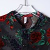 SDSA男装2026新款高贵轻奢植绒玫瑰花卉长袖衬衫宽松立领复古上衣 商品缩略图1
