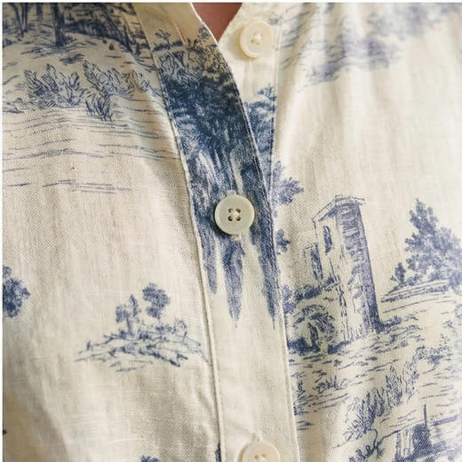 PALUOPO/PL国风印染真丝外套春夏翻领拉链上衣百搭长袖外套ES23102Z-A 商品图4