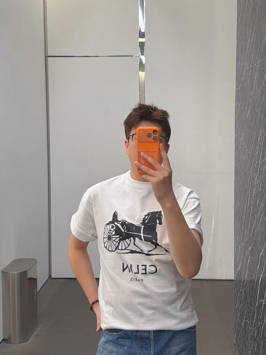 THS-限时 塞琳家 经典马车 logo印花 圆领短袖T恤2色 QH469 商品图2