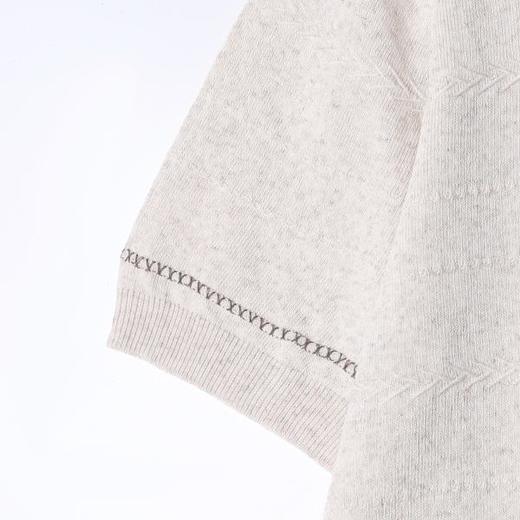 SDSA男装2026新款高贵轻奢波浪纹提花亨利领宽松针织短袖 商品图2