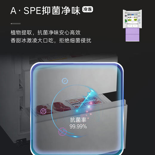 卡萨帝（Casarte）520升法式多门冰箱双系统冷藏冷冻双重除菌净化零距离自由嵌入式一级能效 BCD-520WGCFDM4G6U1 商品图6