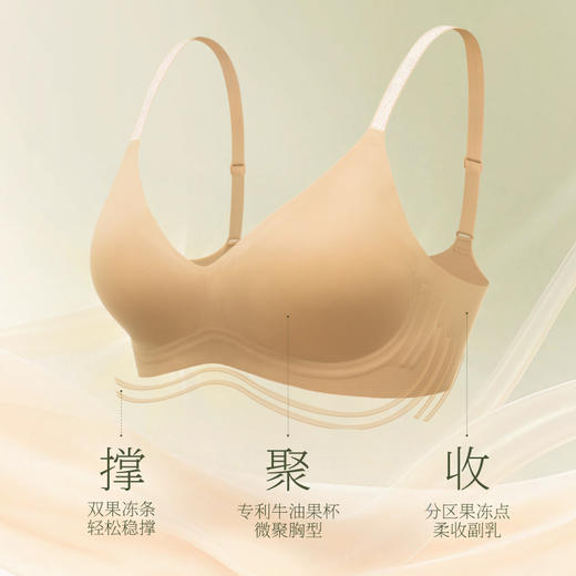 【E】素肌良品果冻条闪钻肩带内衣女小胸聚拢隐形无痕收副乳防下垂文胸MX365 商品图2