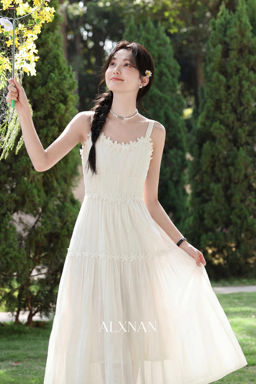 鹿向南【风织半幅春】夏季新款原创设计小众连衣裙慵懒感吊带裙女 商品图5