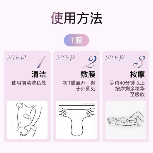 【粉嫩补水】舒奈美T膜 私处粉嫩补水面膜 4片/盒 商品图3