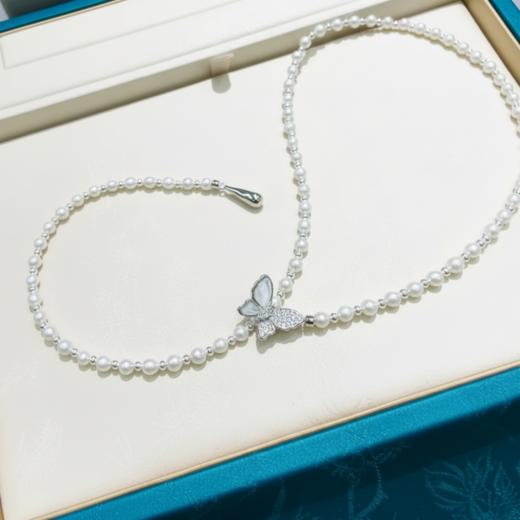 海水贝母蝴蝶 5mm淡水珍珠毛衣链 仙气梦幻 秋冬氛围 [发：74] 商品图4