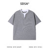 SDSA男装2026新款轻奢简约撞色拼接竖纹圆领短袖T恤百搭宽松上衣 商品缩略图0