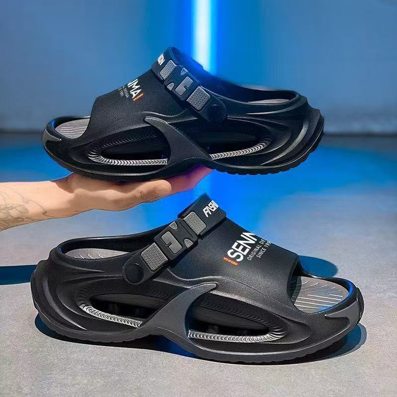 【轻奢柔软】男士凉鞋2025新款厚底踩屎感防滑户外开车两穿沙滩鞋