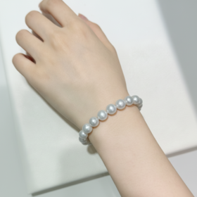 高品正圆爱迪生 9-10mm珍珠手串 强光无瑕 收藏级 [发：53]