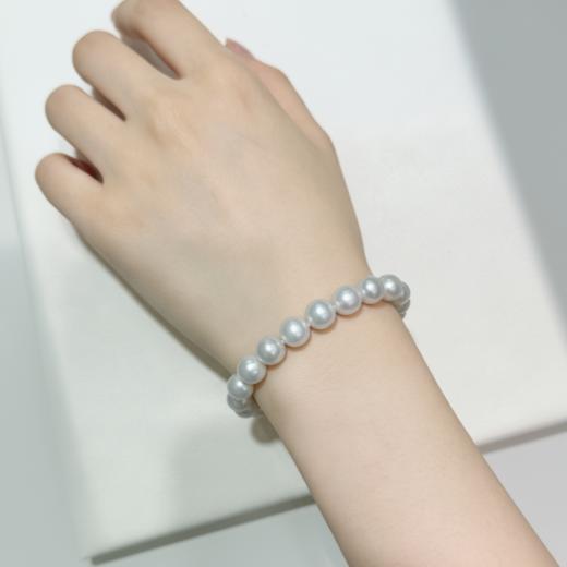 高品正圆爱迪生 9-10mm珍珠手串 强光无瑕 收藏级 [发：53] 商品图0