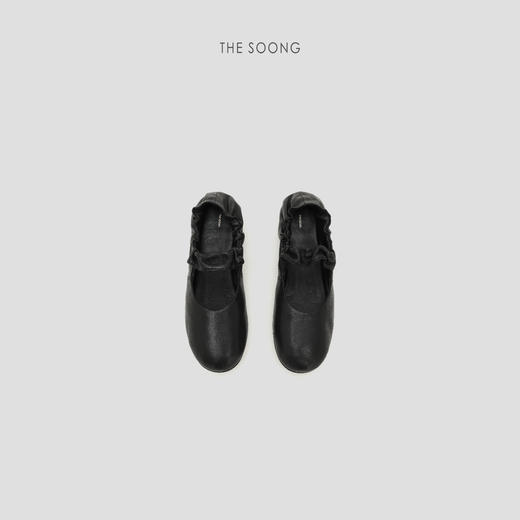 THESOONG/法式芭蕾 羊皮褶皱松紧带玛丽珍平底鞋8828 商品图0