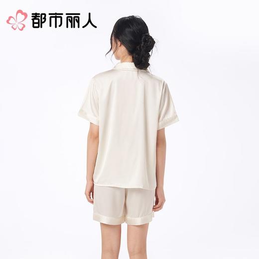 都市丽人睡衣女士睡衣薄家居服冰雪丝睡衣女士丝质短袖套装女装短袖短裤LHC0B2 商品图3