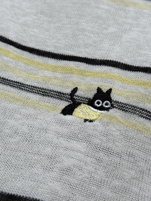 跑量！松弛感-猫咪刺绣撞色条纹短袖T【包邮+三天无理由退换】 商品图10