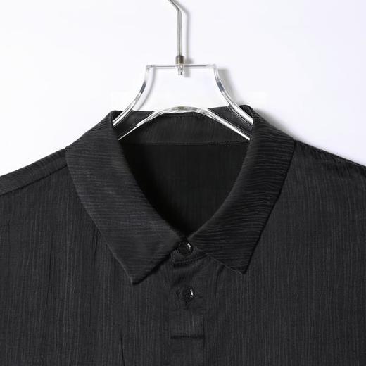 SDSA男装2026新款高贵轻奢设计感竖纹肌理翻领短袖衬衫百搭上衣 商品图3